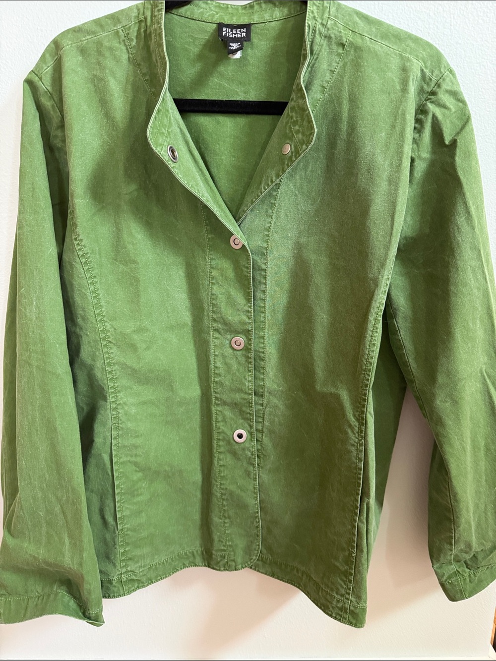 Eileen Fisher Green Button-Front Jacket